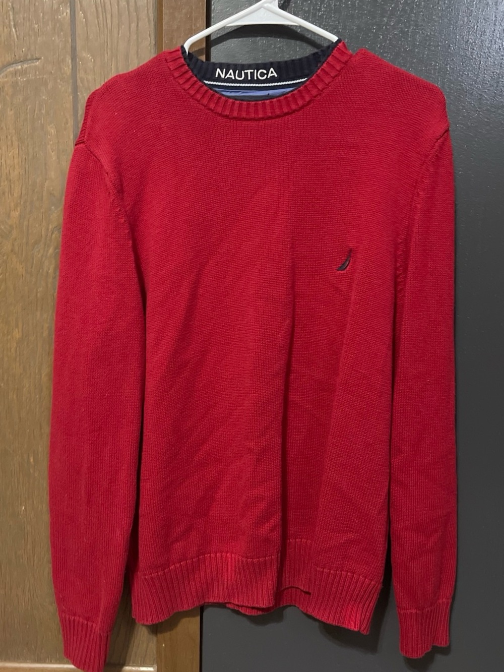 Vintage Nautica Men’s Red Crewneck Sweater